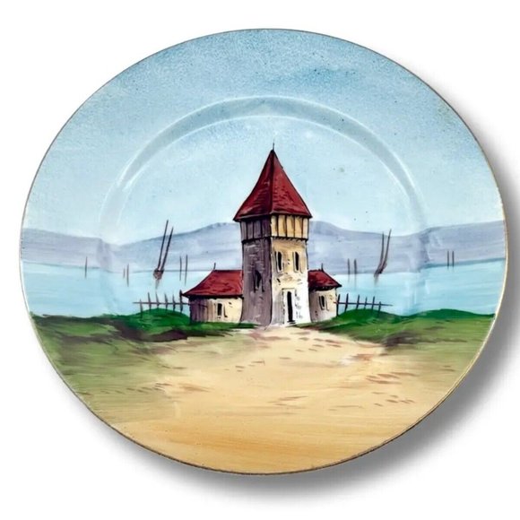 Other - Vtg Limoges Cannes France Rare Plate Granger Porcelain Green Mark Coastal HTF